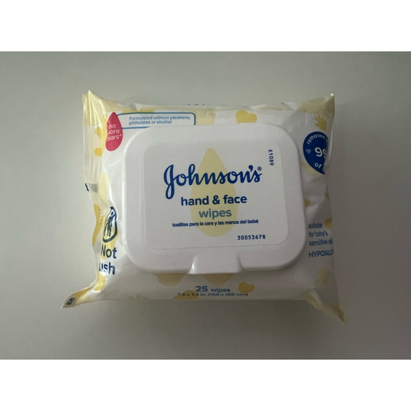 Johnson's Other - Johnson's Hand & Face Wipes 25 Count White & Yellow